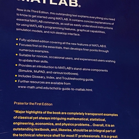 A Guide to MatLab for Beginning and Experienced Users Third Edition - Picture 3 of 4